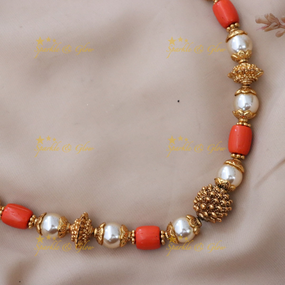 Discover Our Festive Gold & Pearl Short Necklace