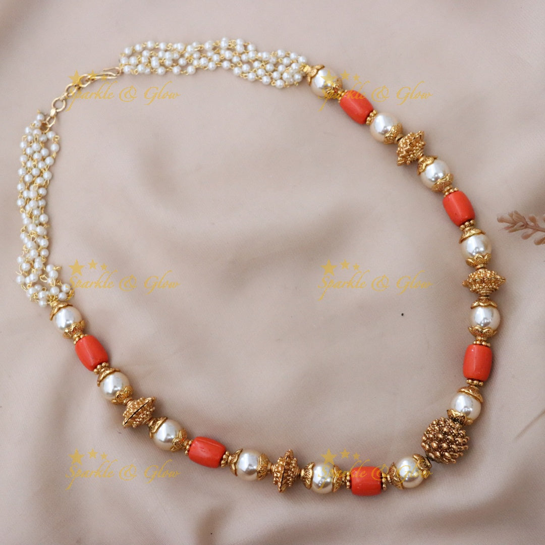 Discover Our Festive Gold & Pearl Short Necklace
