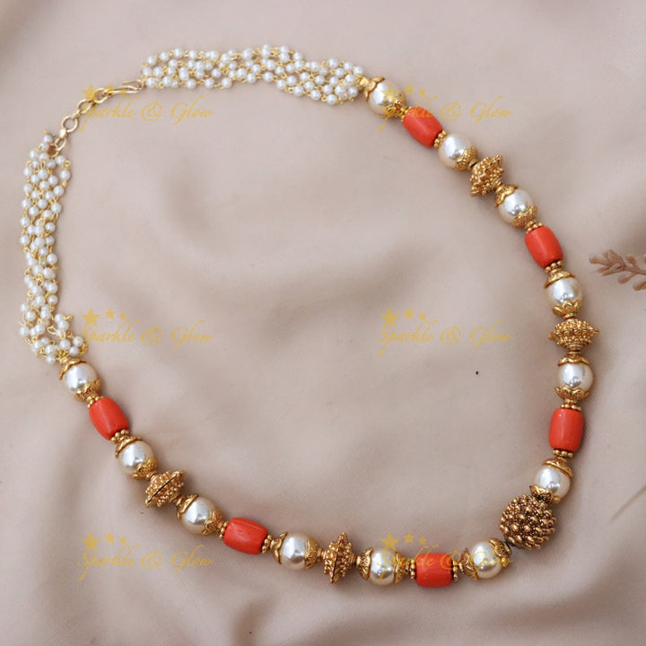 Discover Our Festive Gold & Pearl Short Necklace