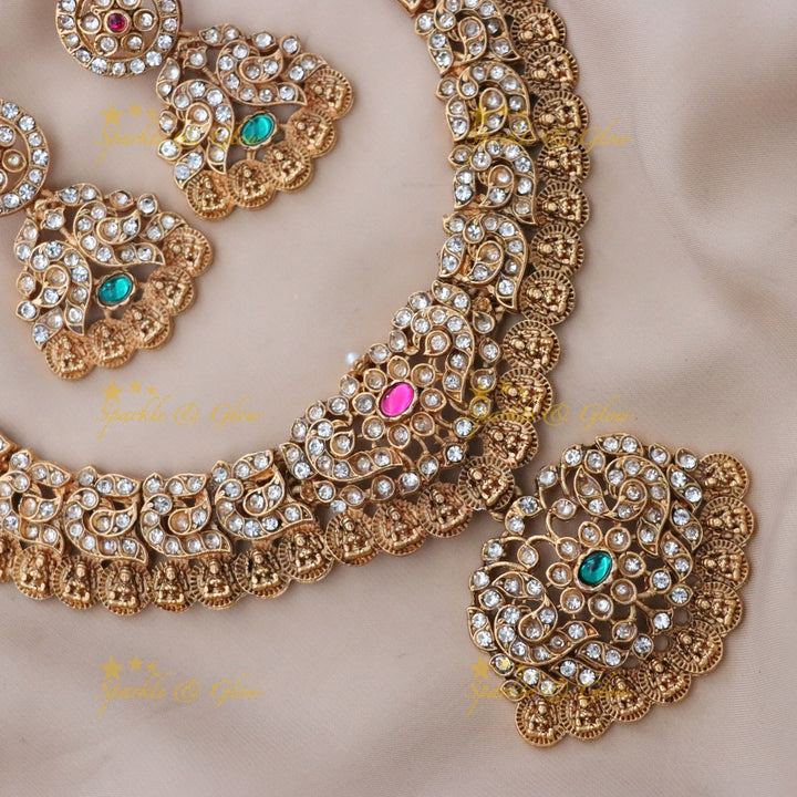 Exquisite Gold-Toned Temple Necklace Set for Weddings