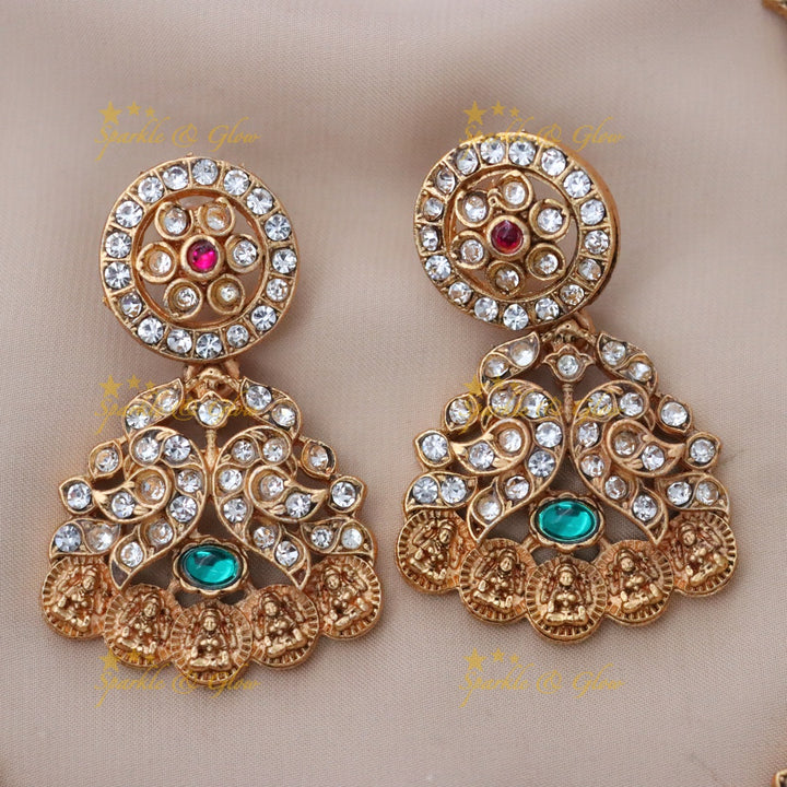 Exquisite Gold-Toned Temple Necklace Set for Weddings