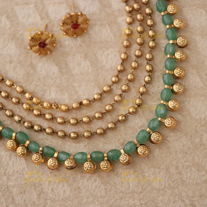Exquisite Gold-Plated Beaded Necklace for Celebrations