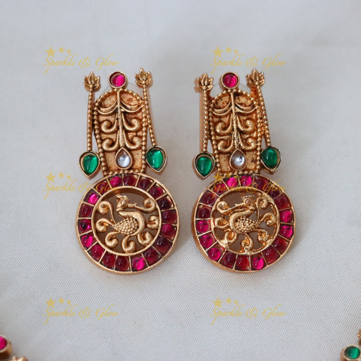 Exquisite Temple Short Necklace Set for Festive Elegance