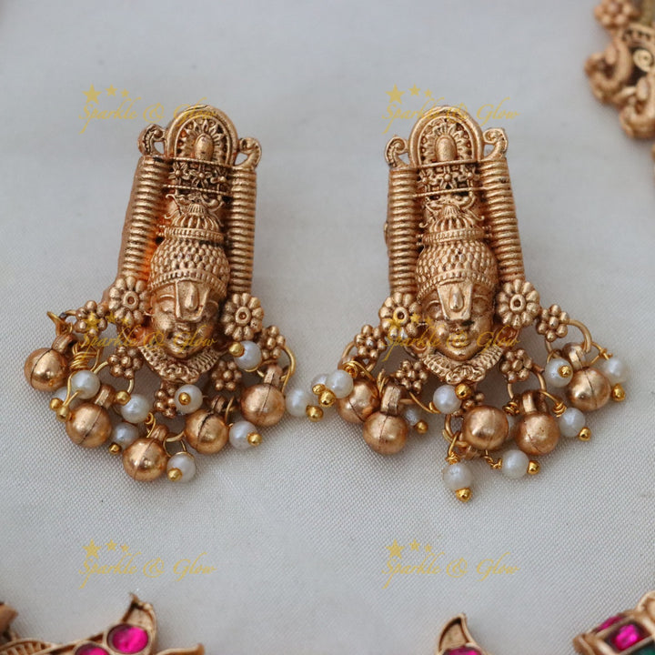 Stunning Gold-Tone Temple Necklace Set for Festivals