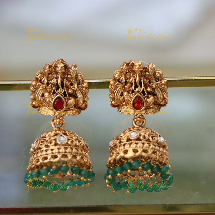 Elegant Temple Necklace with Ganesh Pendant