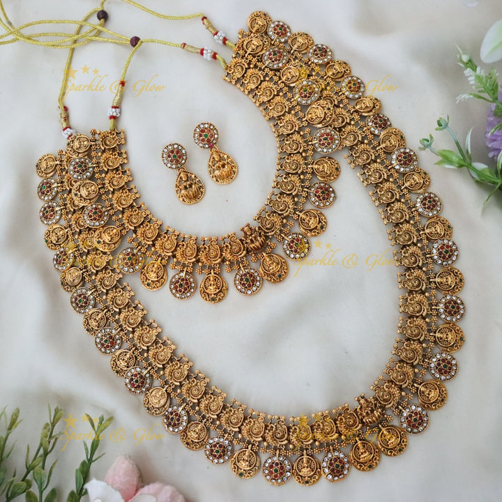 Enchanting Temple Gold Bridal Necklace Set