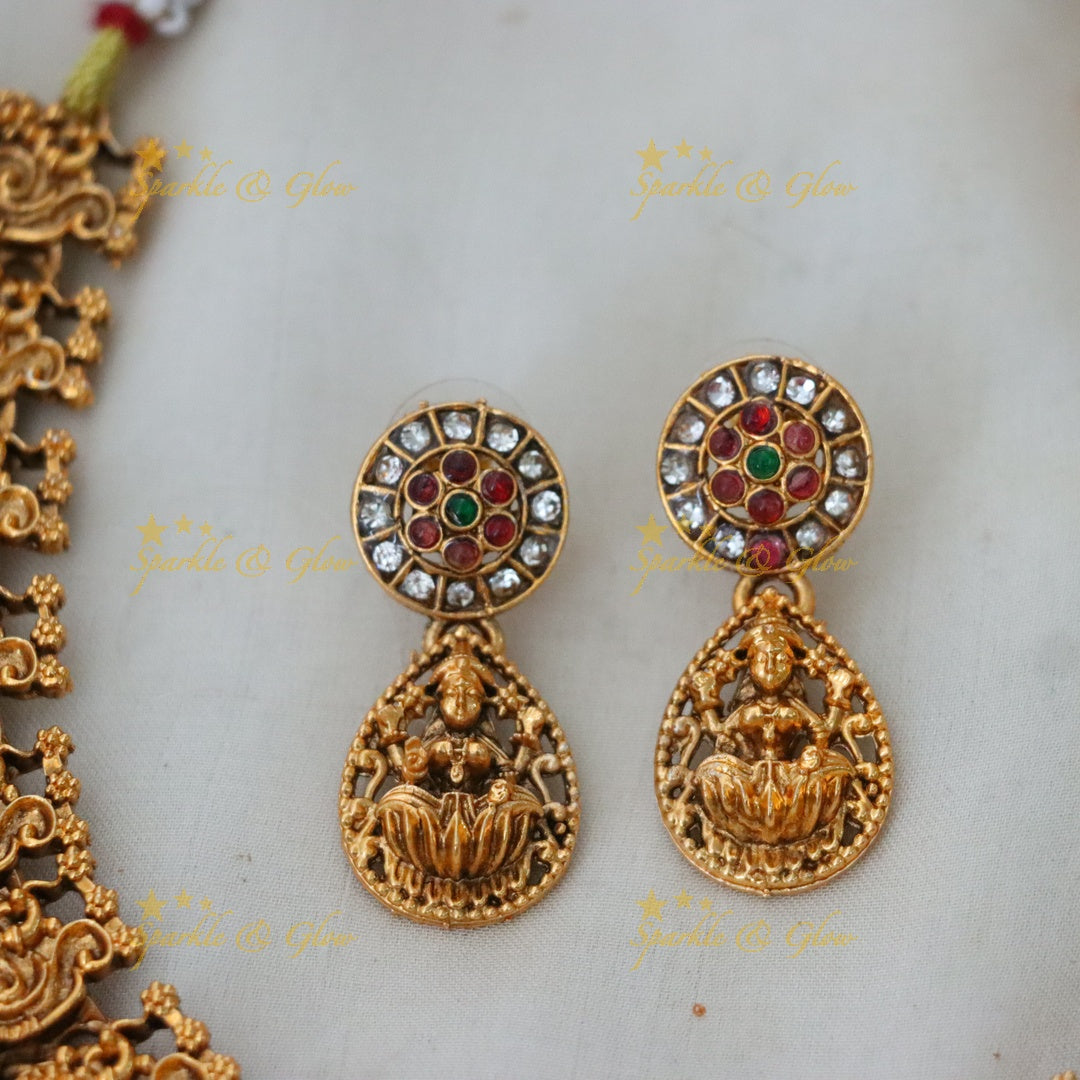 Enchanting Temple Gold Bridal Necklace Set