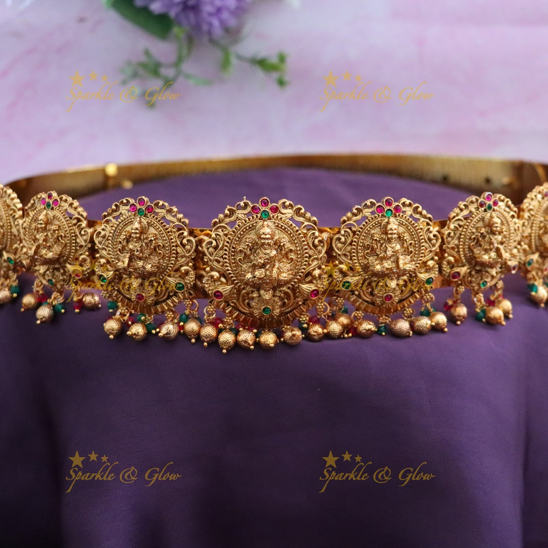 Exquisite Gold Temple Style Hip Belt for Weddings
