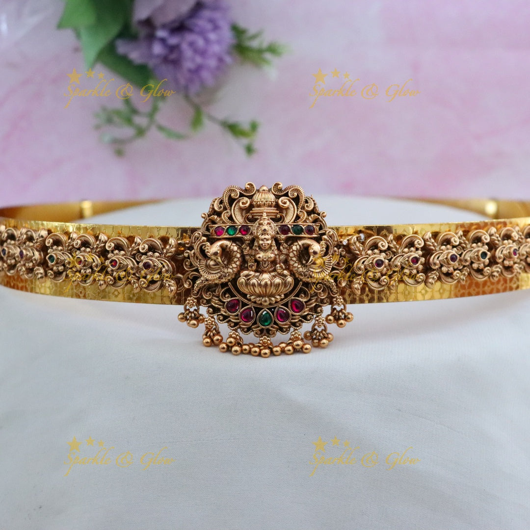 Elegant Temple Design Gold-Plated Hip Belt