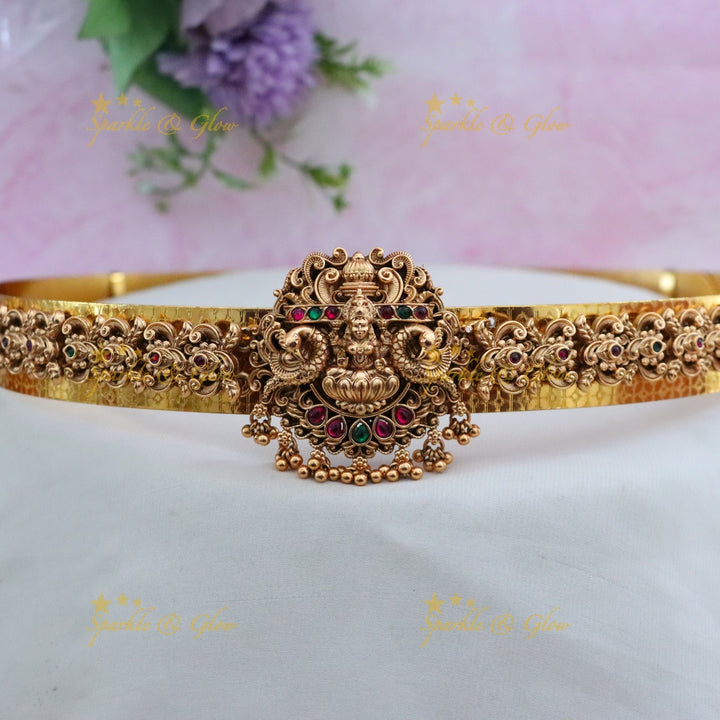 Elegant Temple Design Gold-Plated Hip Belt