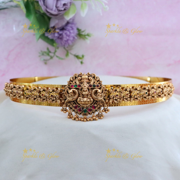 Elegant Temple Design Gold-Plated Hip Belt