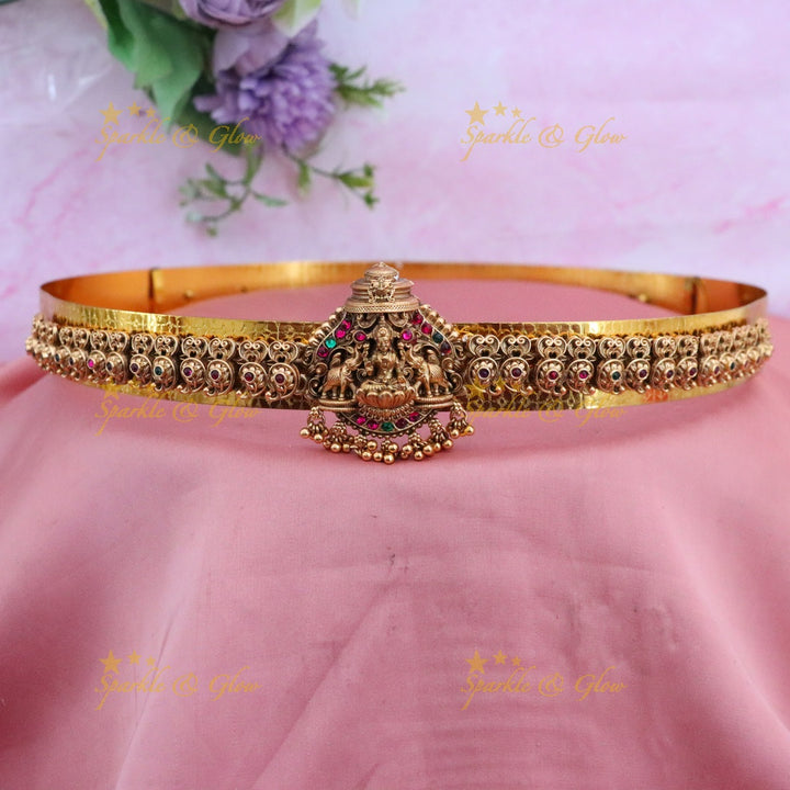 Temple Design Gold-Plated Hip Belt for Special Occasions
