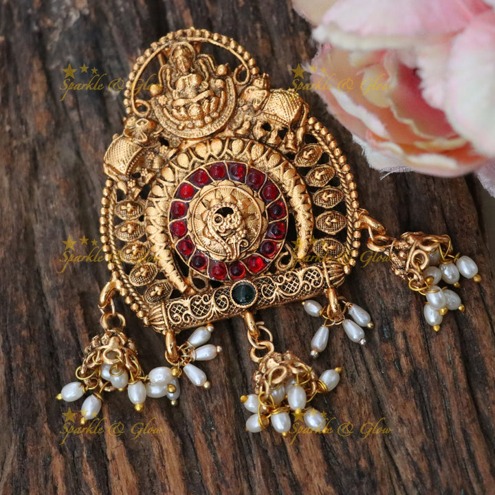 Exquisite Temple Gold Hair Pin for Weddings & Festivals