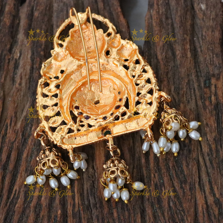 Exquisite Temple Gold Hair Pin for Weddings & Festivals