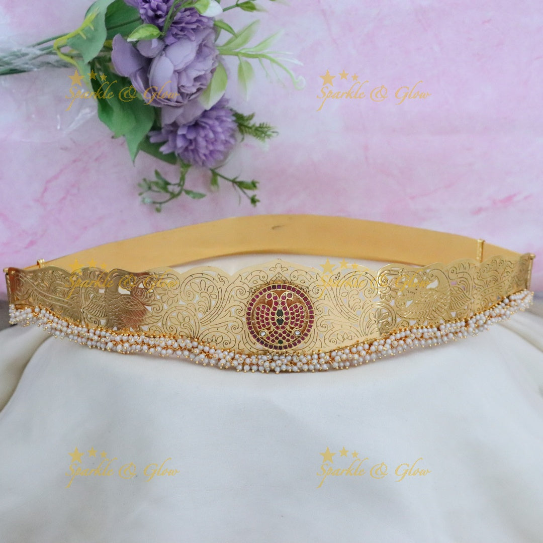 Exquisite Golden Wedding Hip Belt - Embellish with Elegance