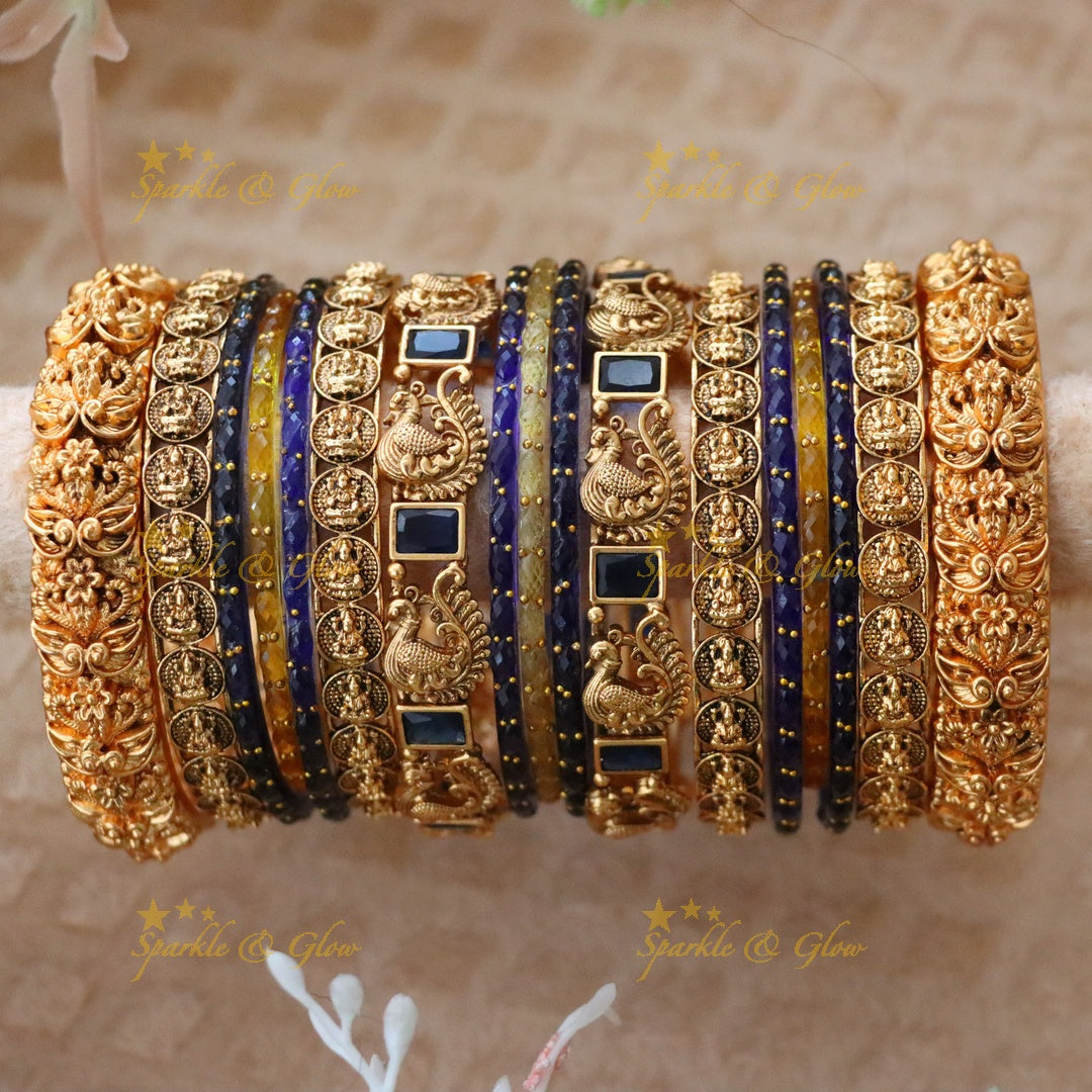 Elegant Peacock Bridal Bangles Set - Premium Jewelry