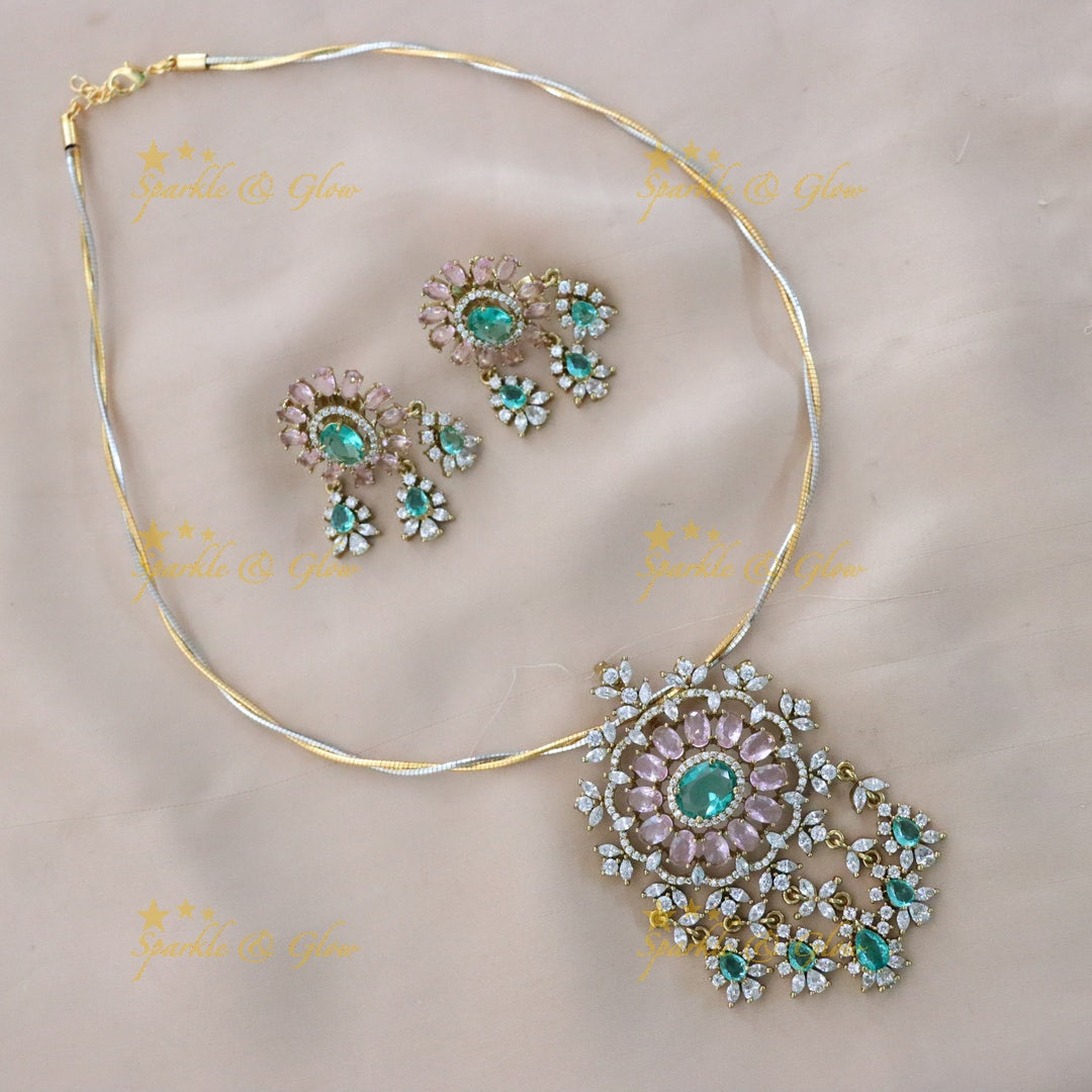 Elegant Floral Necklace Set for Festive Celebrations