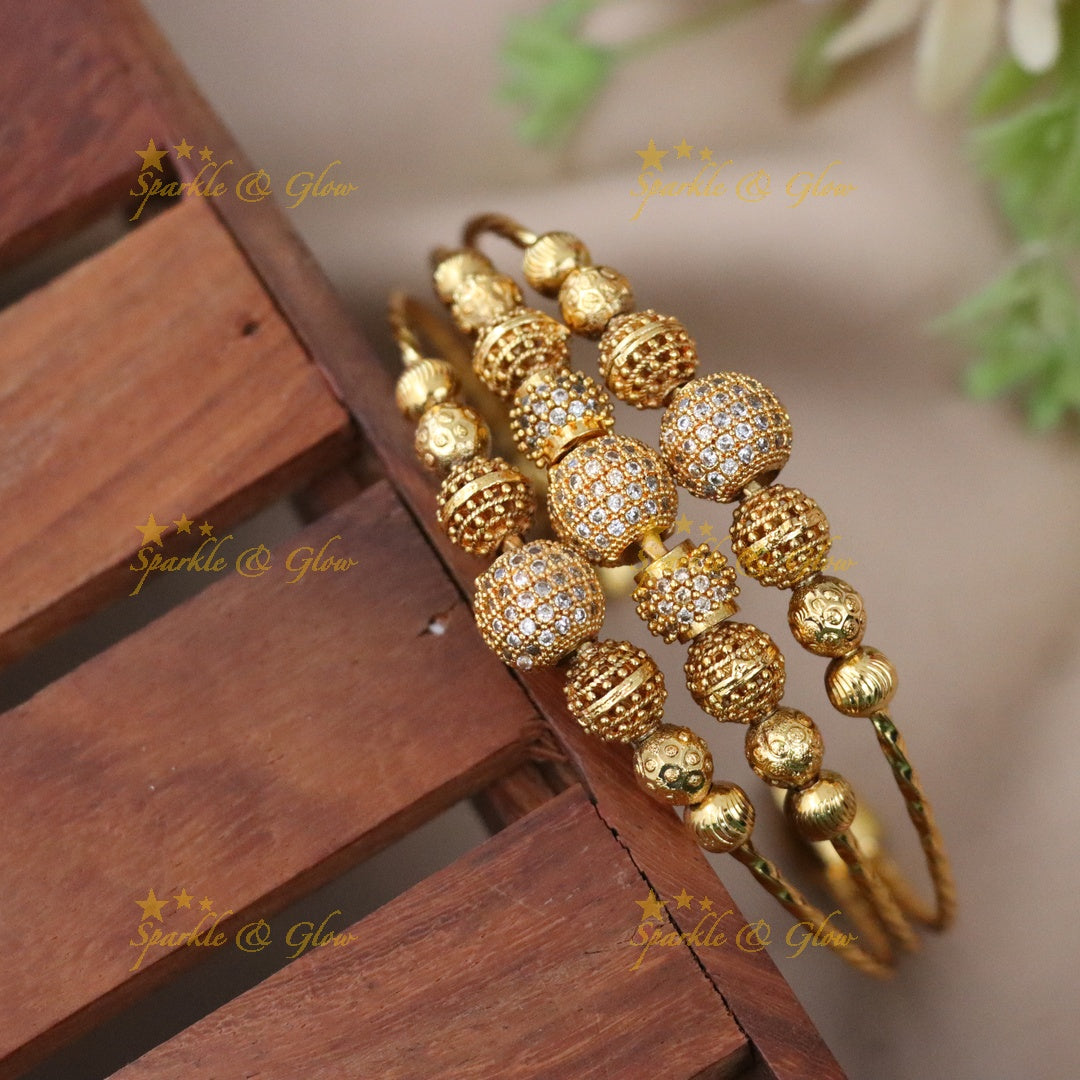 Gold-Toned Festive Bracelet Set for Weddings