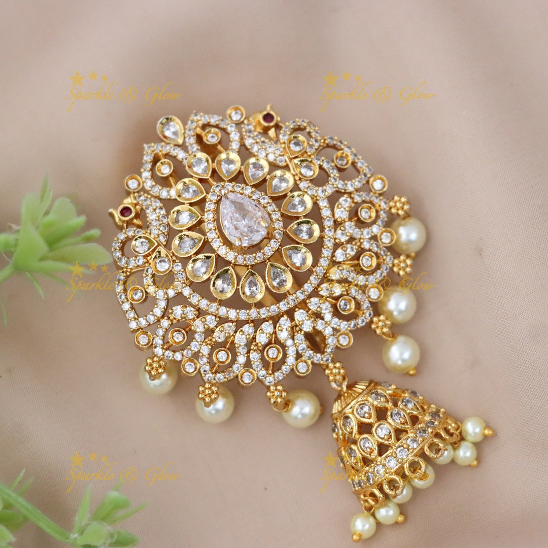 Exquisite American Diamond Hair Pin for Festive Elegance