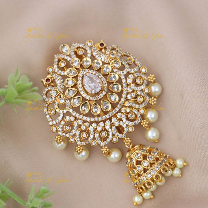 Exquisite American Diamond Hair Pin for Festive Elegance