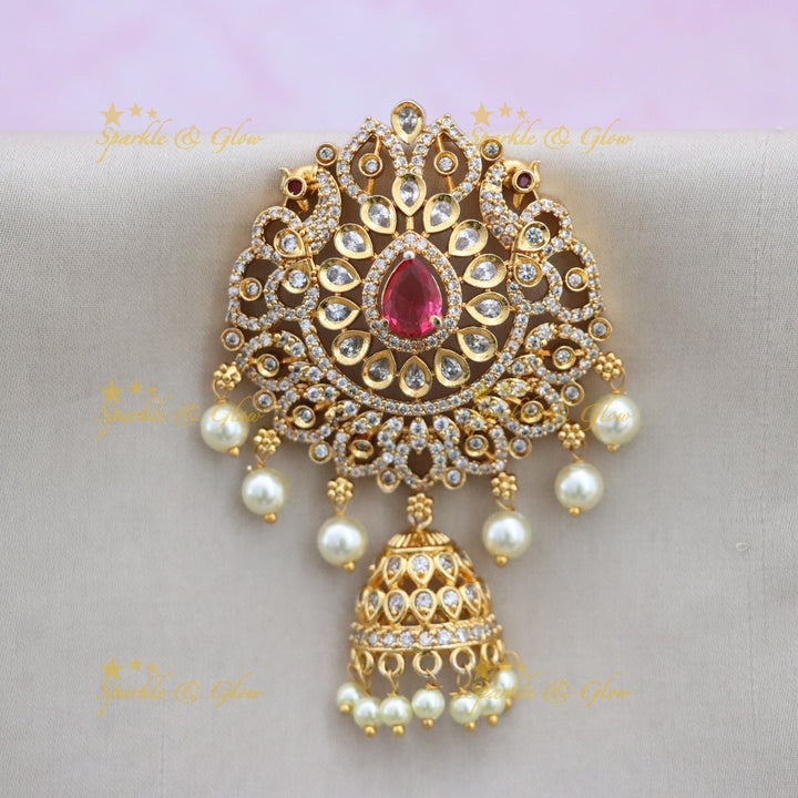 Exquisite American Diamond Hair Pin for Festive Elegance