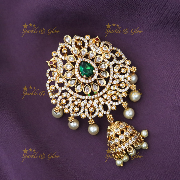 Exquisite American Diamond Hair Pin for Festive Elegance