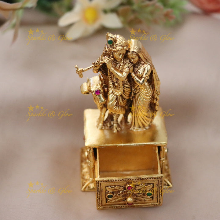 Exquisite Radha-Krishna Kumkum Box for Weddings