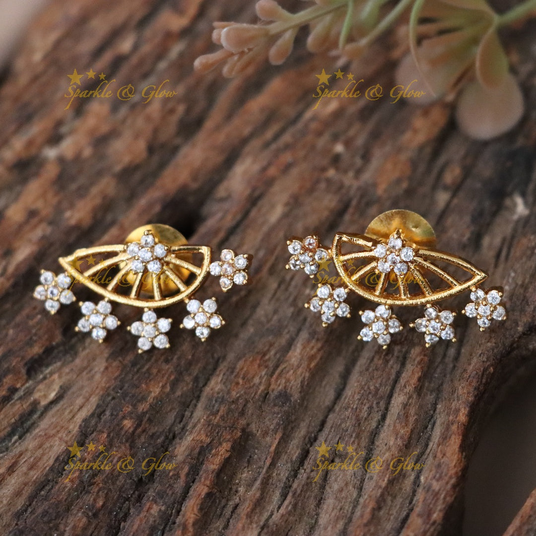 Exquisite Gold-Plated Floral Earrings for Festive Elegance