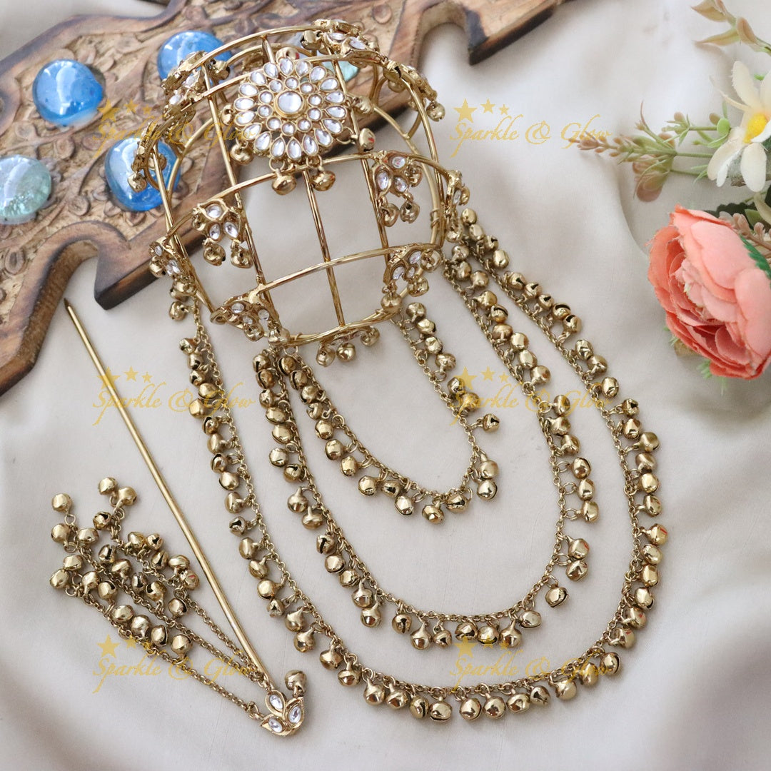 Exquisite Gold Bridal Hair Accessory | Sparkle & Glow
