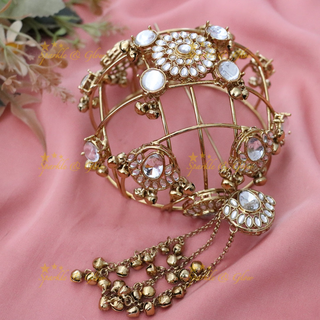 Exquisite Gold Hair Bun for Weddings & Festivities