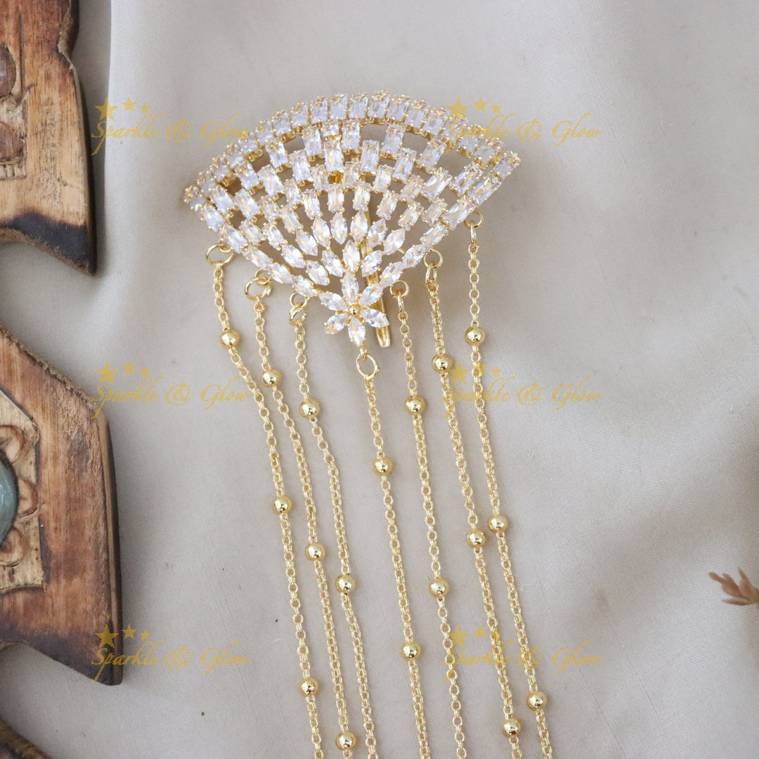 Elegant Gold Hair Chain for Weddings & Festive Events