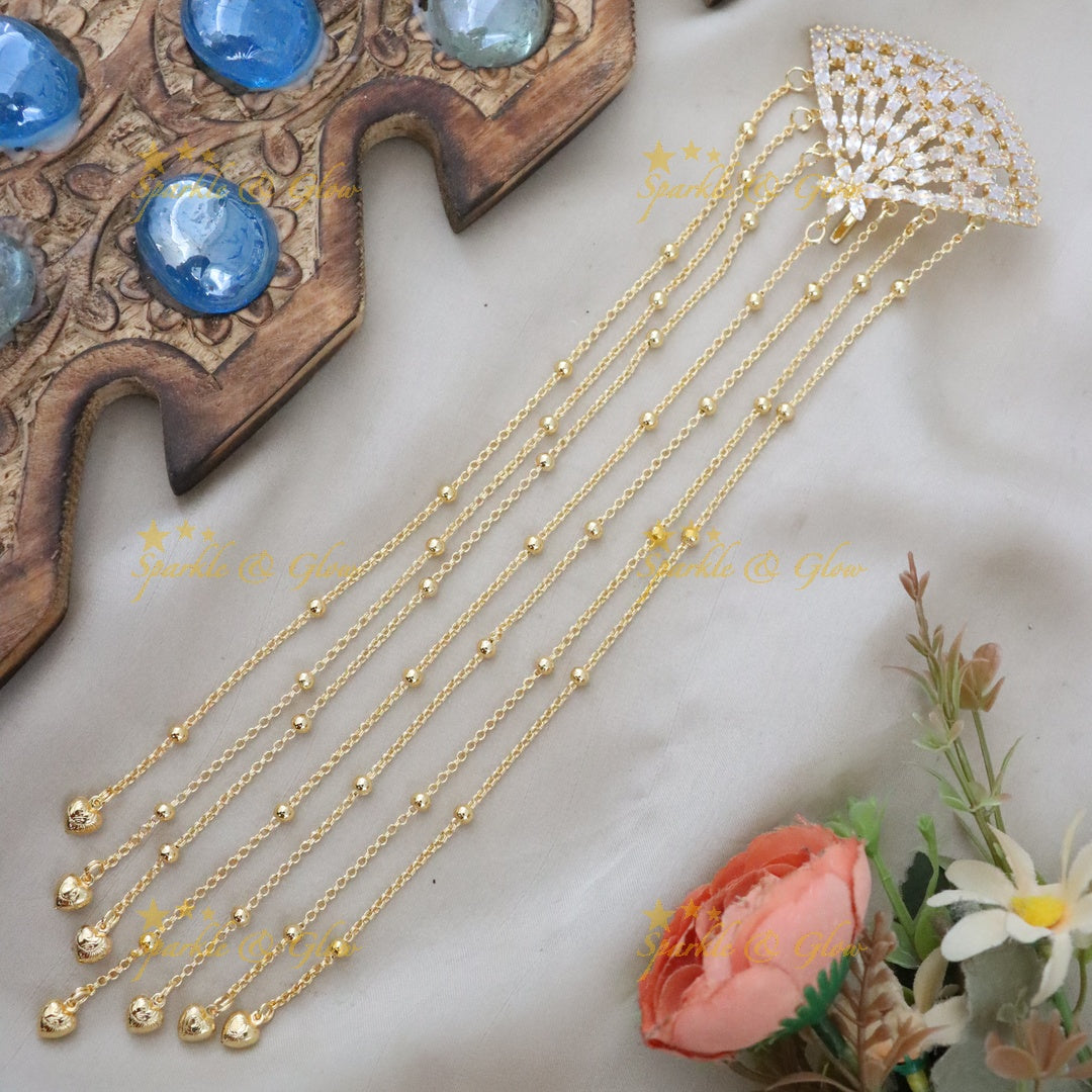 Elegant Gold Hair Chain for Weddings & Festive Events