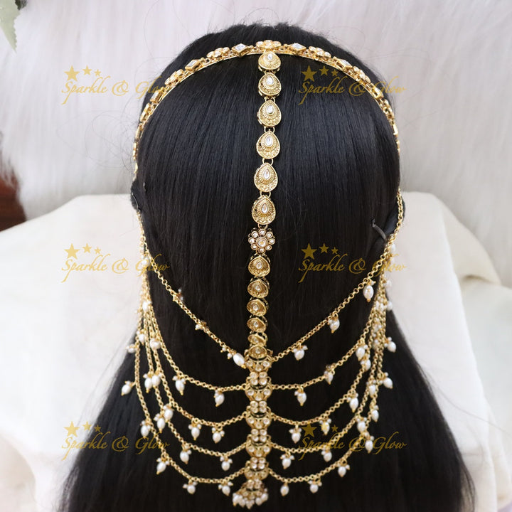 Radiant Gold-Plated Bridal Hair Chain - Perfect for Weddings
