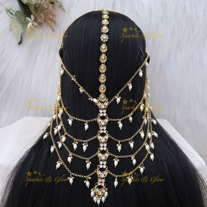 Radiant Gold-Plated Bridal Hair Chain - Perfect for Weddings