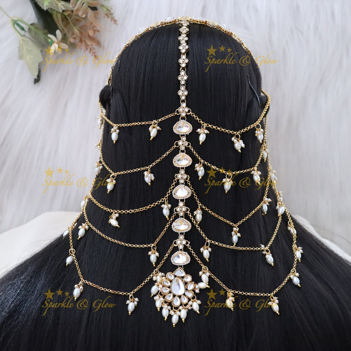 Exquisite Indian Bridal Hair Chain Accessory