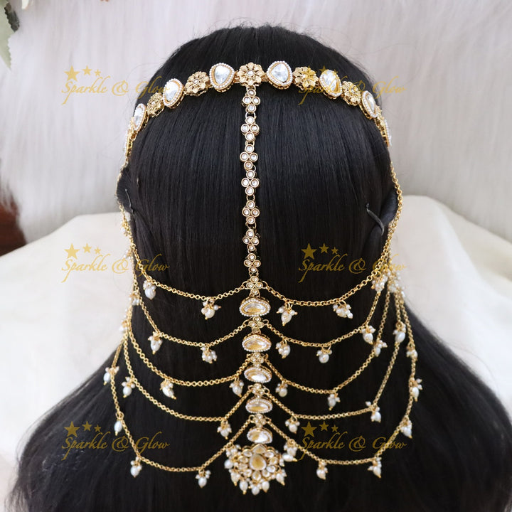 Exquisite Indian Bridal Hair Chain Accessory