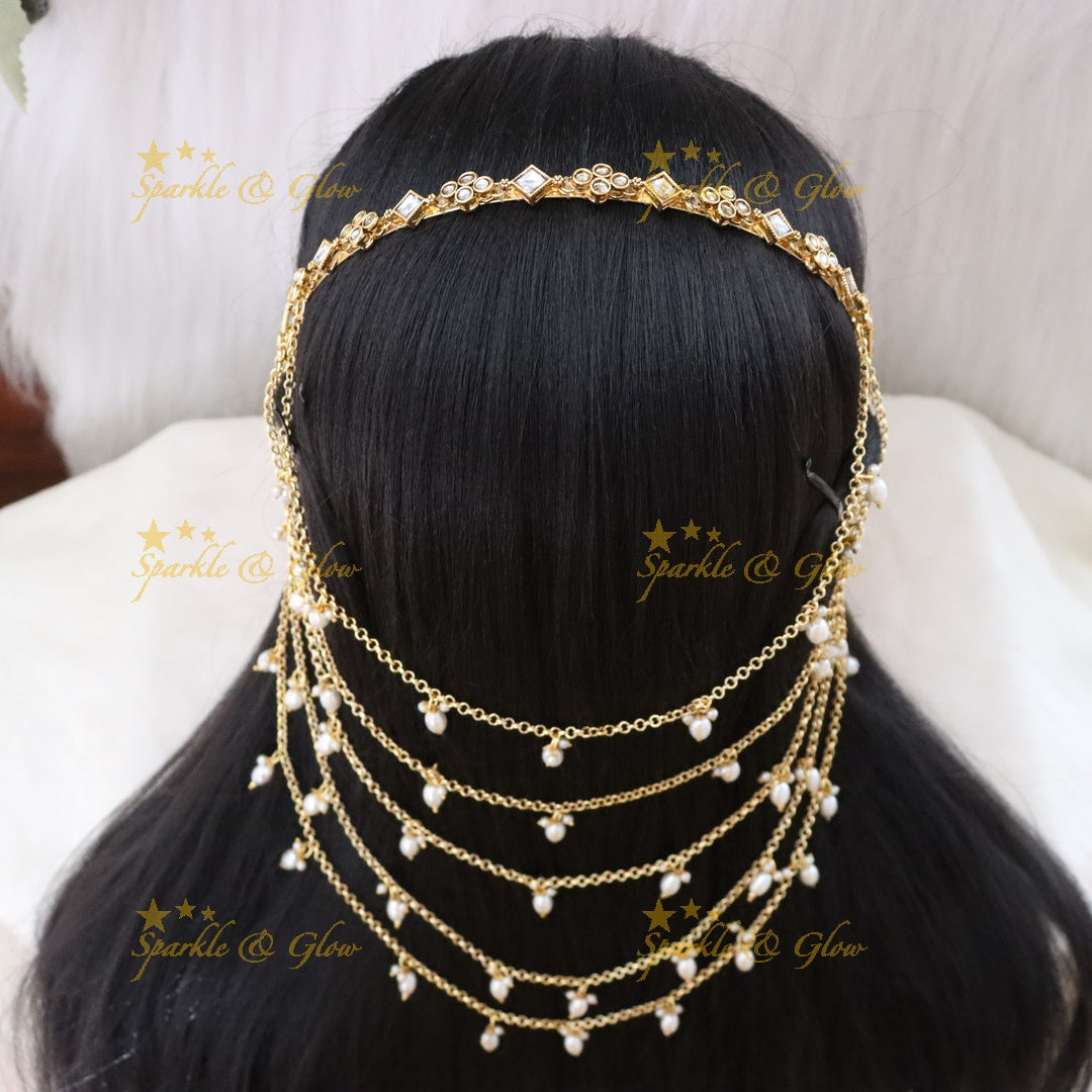Elegant Pearl & Bridal Hair Chain - Perfect Wedding Accessory