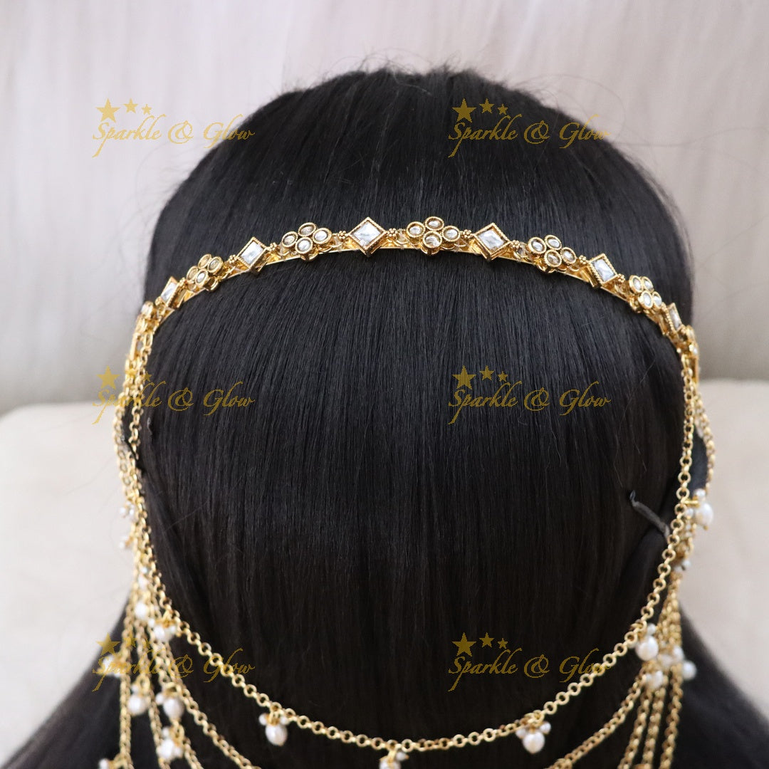 Elegant Pearl & Bridal Hair Chain - Perfect Wedding Accessory