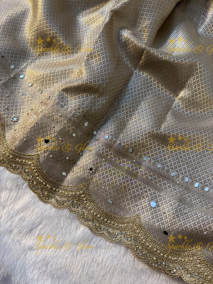 Luxury Banarasi Saree with Mirror Work - Perfect for Weddings