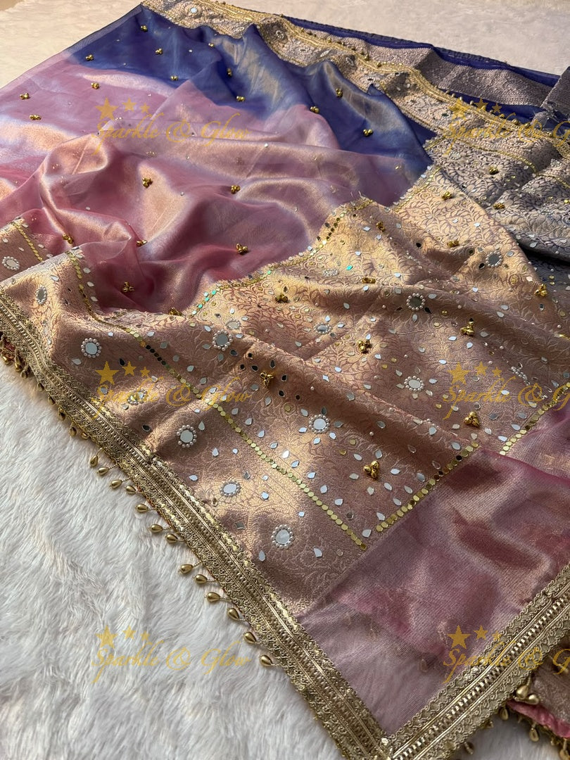 Luxurious Banarasi Saree with Ghungroo Charm