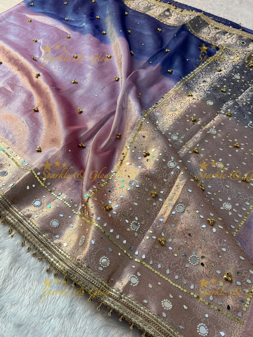 Luxurious Banarasi Saree with Ghungroo Charm
