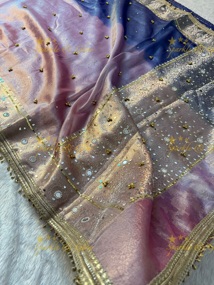 Luxurious Banarasi Saree with Ghungroo Charm