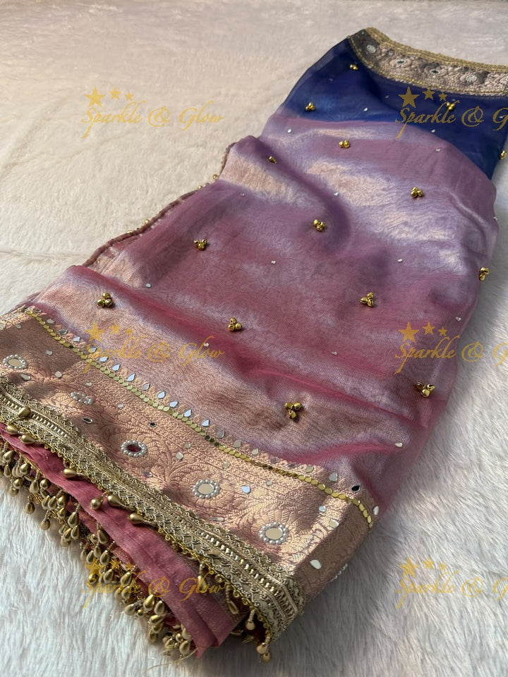 Luxurious Banarasi Saree with Ghungroo Charm