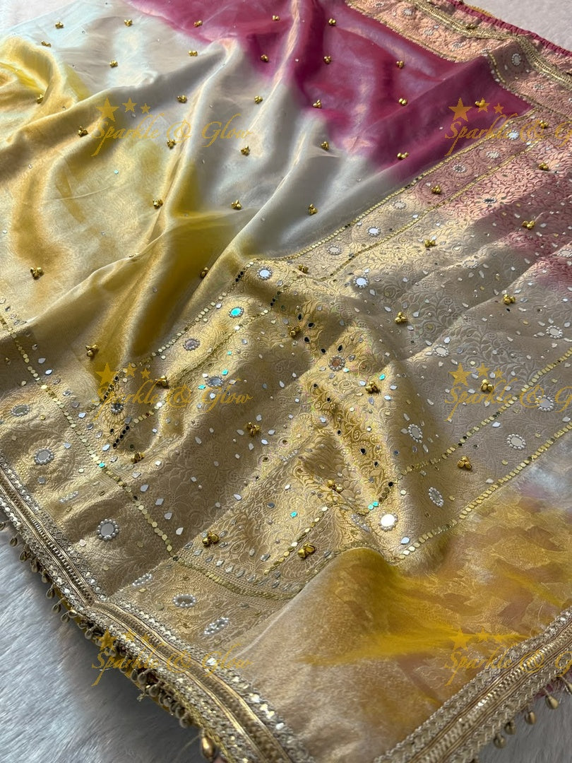 Luxurious Banarasi Saree with Ghungroo Charm