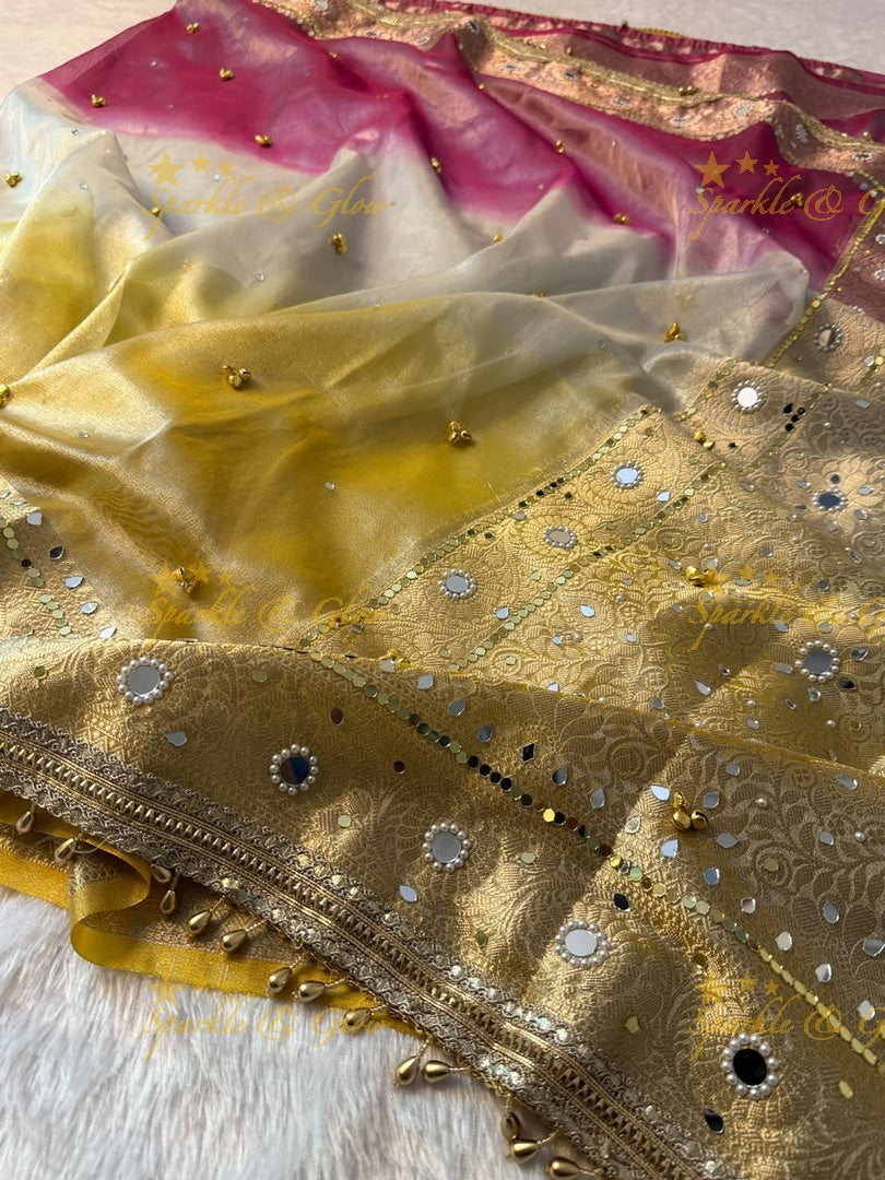 Luxurious Banarasi Saree with Ghungroo Charm