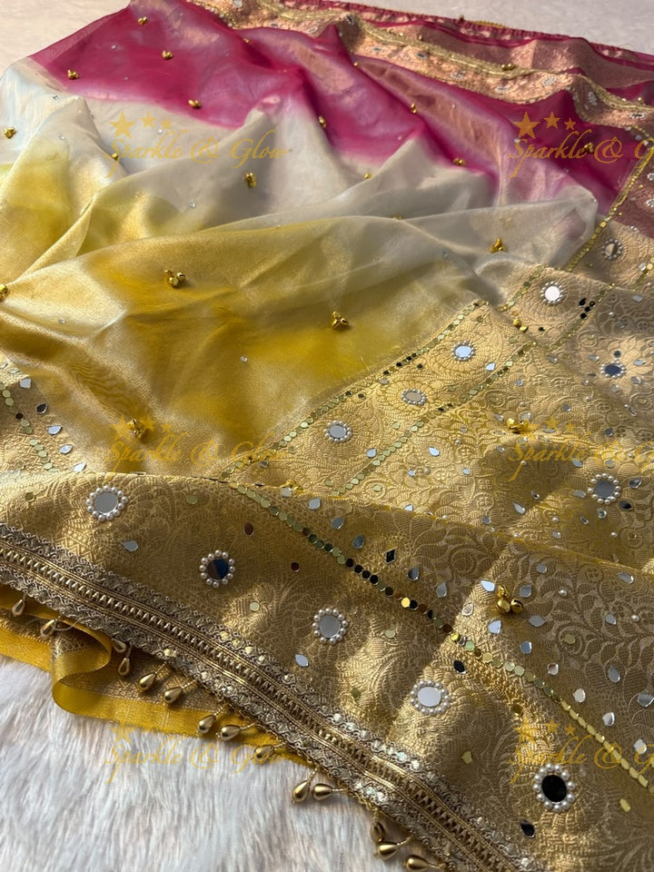 Luxurious Banarasi Saree with Ghungroo Charm