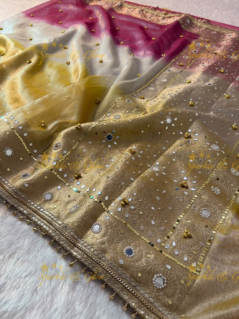 Luxurious Banarasi Saree with Ghungroo Charm
