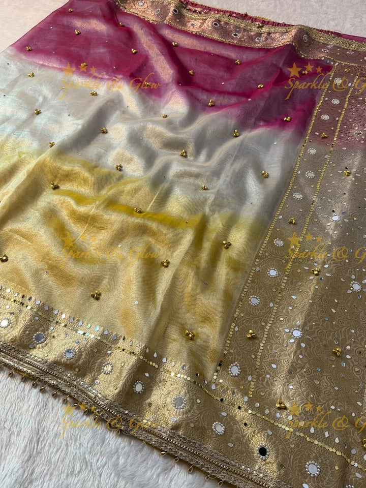 Luxurious Banarasi Saree with Ghungroo Charm