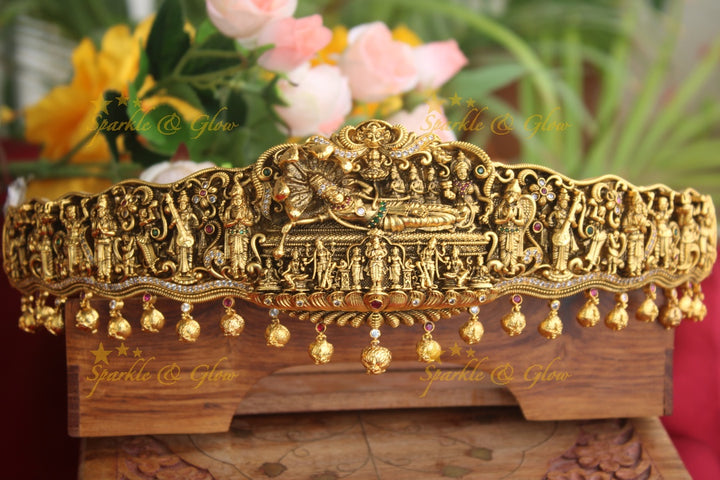 Gold alike antique Vishnu hipbelt