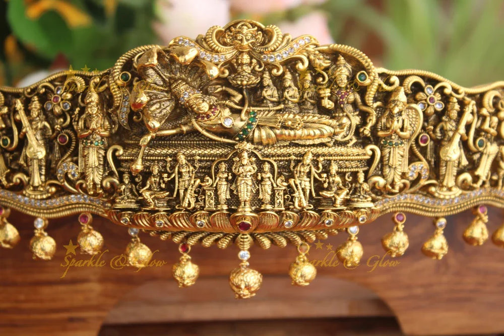 Gold alike antique Vishnu hipbelt - Sparkle and Glow